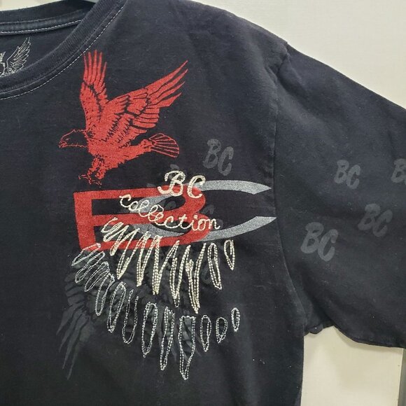 B.C Collection Men's Big & Tall Black Embroidered Stitch Graphic Tee Size XXL - Picture 3 of 5